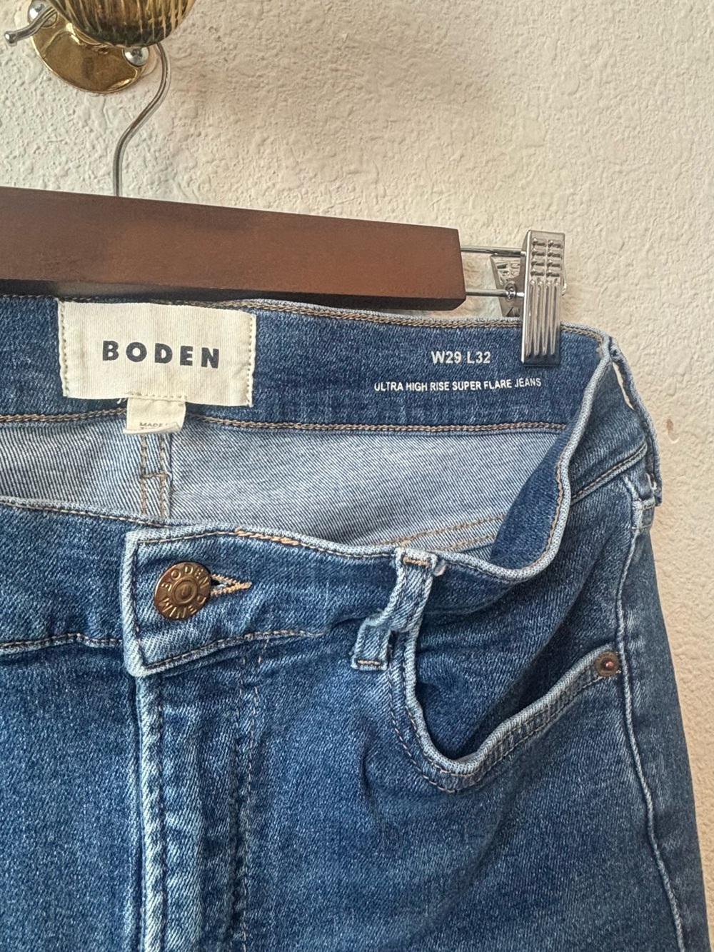 Boden Dark Blue Flare Jeans with High Waist - Picture 2 of 3